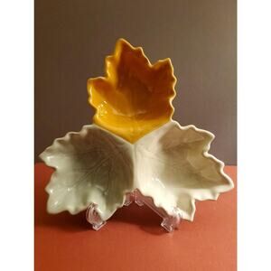 Autumn Leaf Divided Serving Dish 
Thanksgiving Snack Server